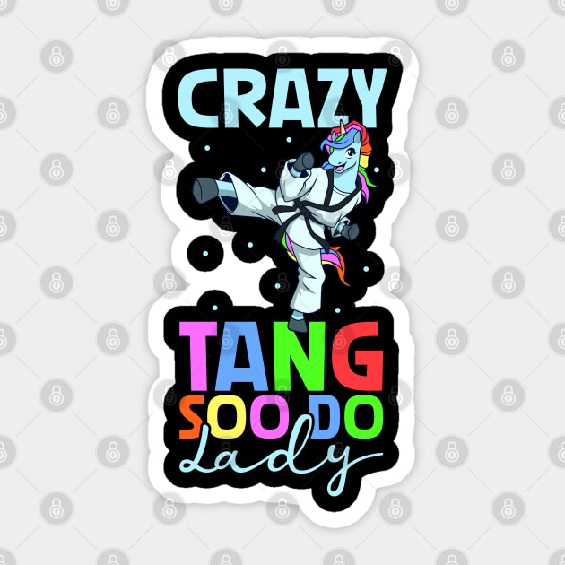 Unicorn - Crazy Tang Soo Do Lady Sticker by Modern Medieval Design